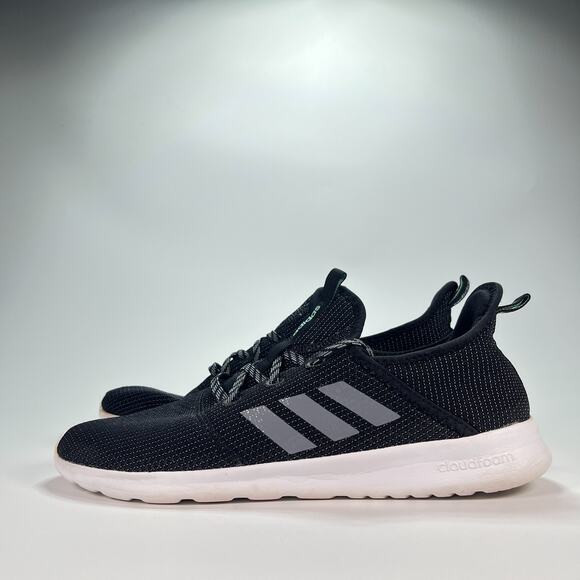 Adidas Cloudfoam Pure Black White Running Shoes Women's Size 12 Men's 10.5 - Picture 3 of 9